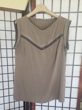 Brunello Cucinelli Silk Olive Green Top